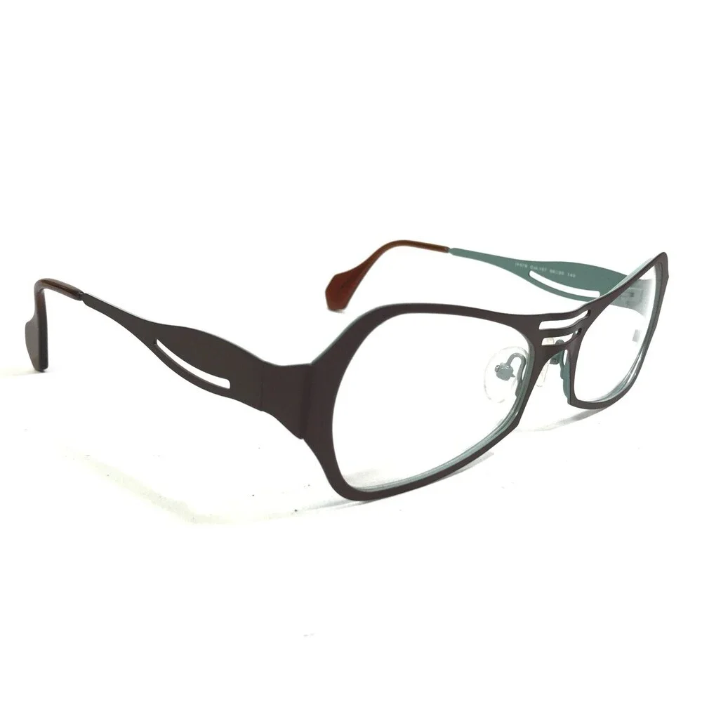 Iyoko-Inyake Eyeglasses Frames IY 578 Col. 157 Brown Blue Cat Eye 56-20-140